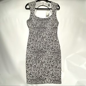 Cache Black and White Knit Cut Out Back Dress NWT